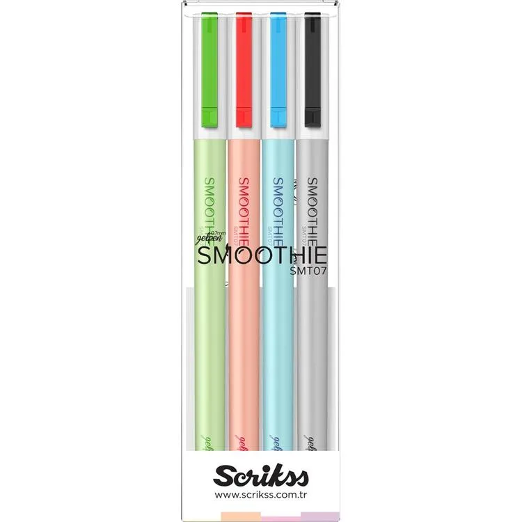 SCRIKSS SMOOTHİE JEL KALEM TÜKENMEZ KALEM 0.7 4 RENK SET 1