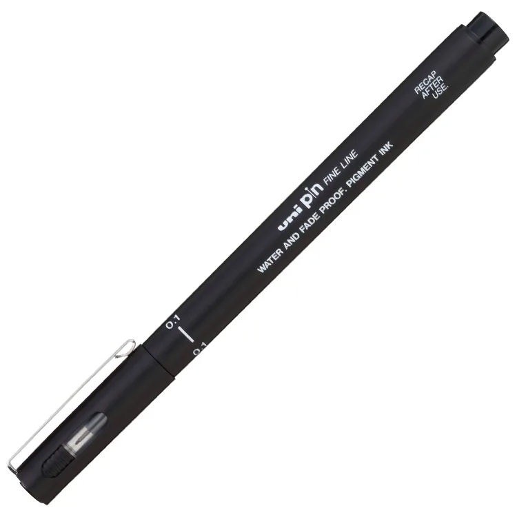 UNİ PİN CS1-200 CHISEL 1.0 FINE LINE KESİK UÇLU ÇİZİM KALEMİ SİYAH