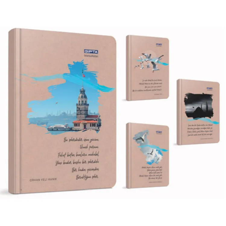 GIPTA İSTANBUL NOTLARI İPLİK DİKİŞLİ SERT KAPAK A5 120YP. ÇİZGİLİ DEFTER