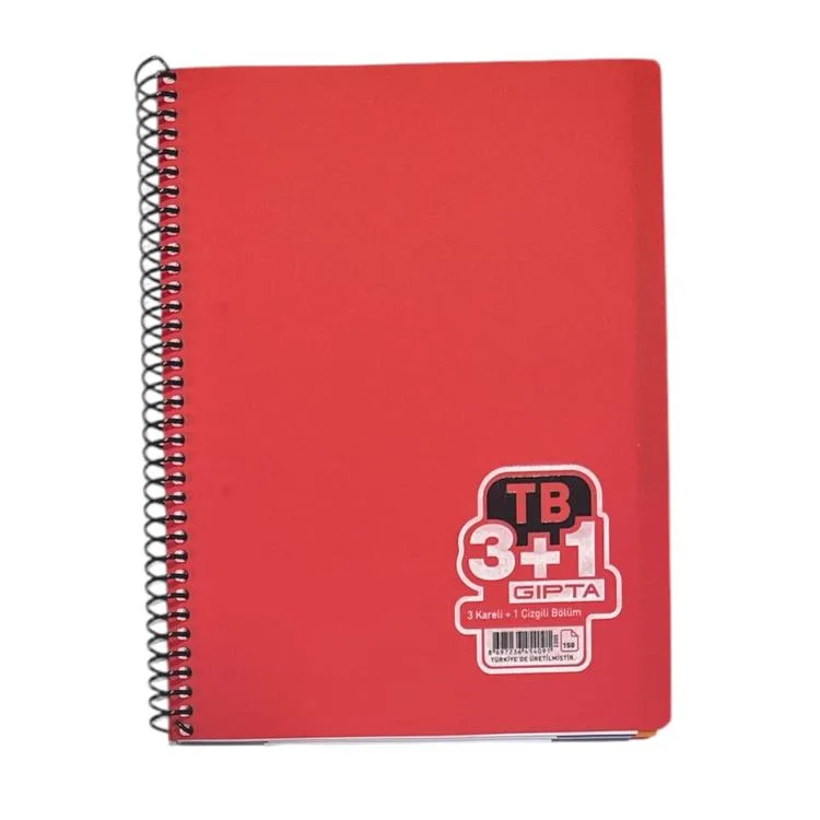 GIPTA DEFTER TB A4 SPİRALLİ PP KAPAK 150 YP. 3+1 AYRAÇLI DEFTER 2200 - TEKLİ