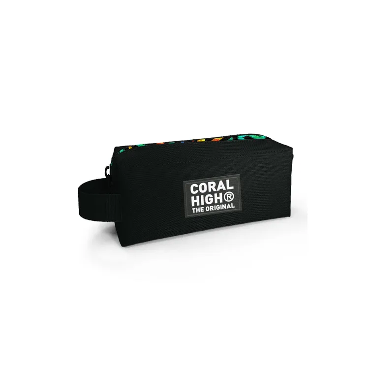 CORAL HIGH 22073 KIDS SİYAH GRAFİTİ DESENLİ TEK BÖLMELİ KALEM ÇANTASI