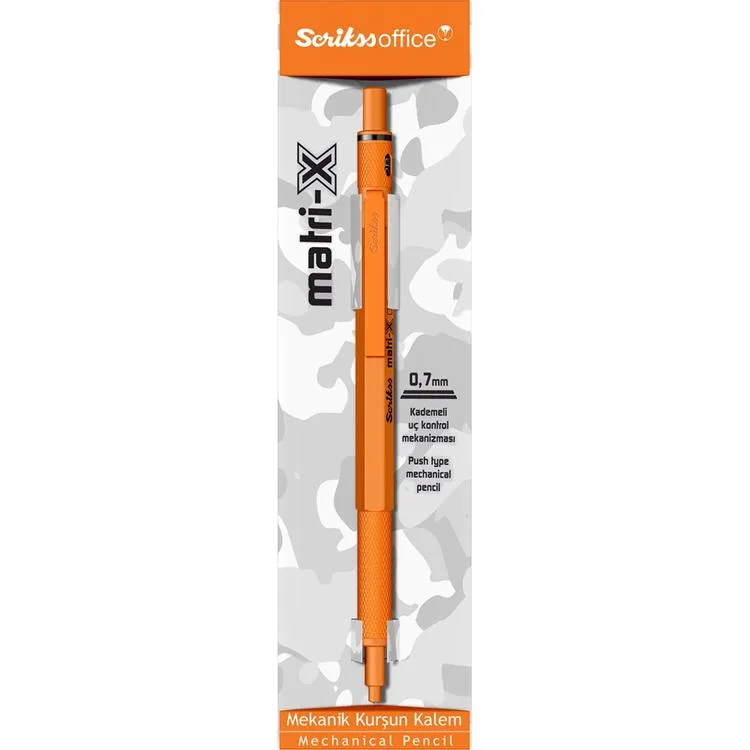SCRIKSS MATRI-X VERSATİL KALEM 0.7 ŞEFFAF AMBALAJ NEON TURUNCU