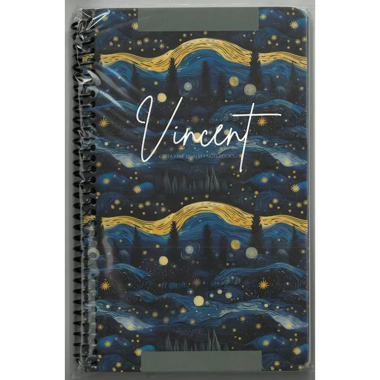 GIPTA VINCENT SPİRALLİ PRESSBOARD (KARTON) KAPAK 13x21 80YP. ÇİZGİLİ DEFTER - 7711