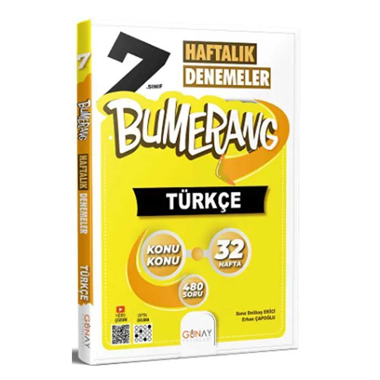 GÜNAY 7. SINIF BUMERANG 32 HAFTALIK TÜRKÇE DENEMELERİ - 2025 MÜFREDAT