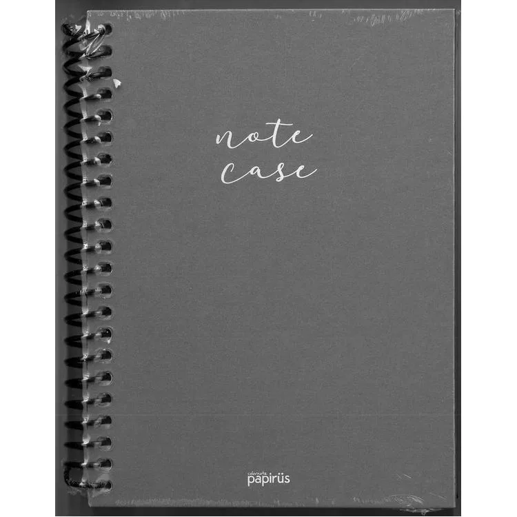 PAPİRÜS NOTE CASE SİMLİ SERT KAPAK SPİRALLİ 14X19 120YP. ÇİZGİSİZ (DÜZ) DEFTER