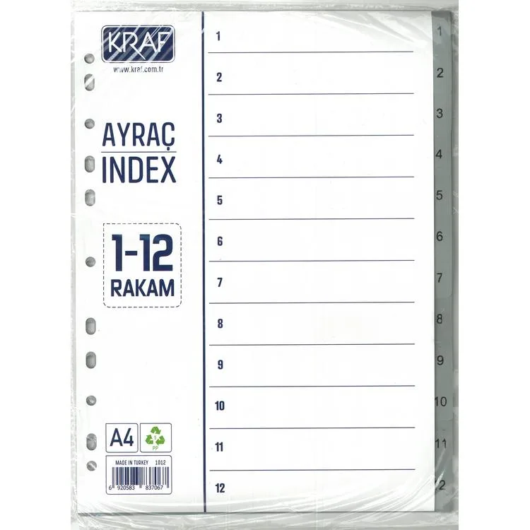 KRAF SEPARATÖR 1012 1-12 RAKAM AYRAÇ INDEX