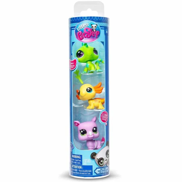 HASBRO 515 00557 LITTLES PET SHOP PET TRIO 3'LÜ SET SU SAMURU, GERGEDAN, İGUANA VE AKSOLOTL 4+