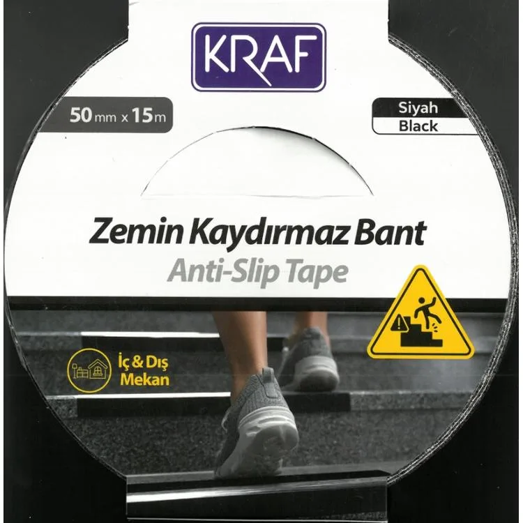 KRAF 2585 KAYDIRMAZ BANT 50mm X 15m SİYAH