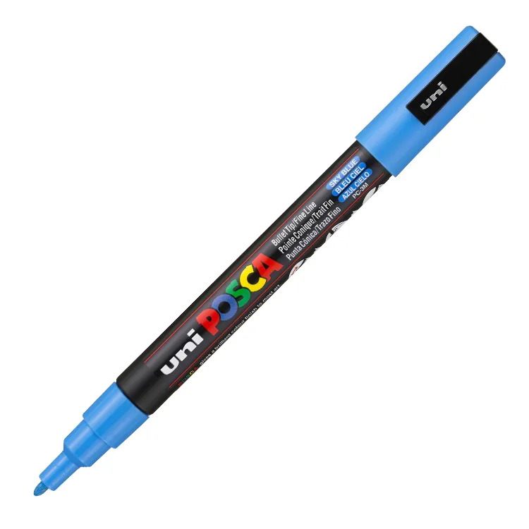 UNİ POSCA SU BAZLI POSTER MARKER 0.9-1.3 GÖK MAVİ PC-3M
