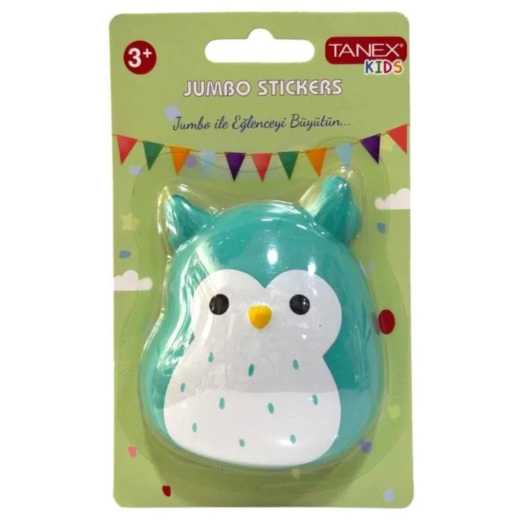 TANEX KIDS TNX-2700401 JUMBO STICKER - SQUISHY JUMBO PUFFY SEVİMLİ BAYKUŞ - 1 ADET
