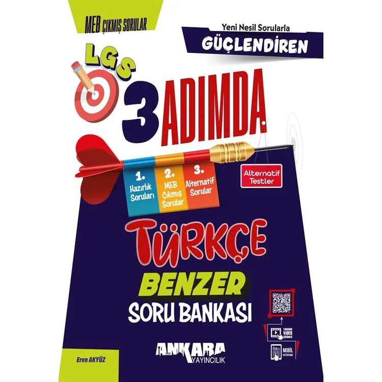ANKARA YAYINLARI 8. SINIF LGS GÜÇLENDİREN 3 ADIMDA BENZER TÜRKÇE SORU BANKASI