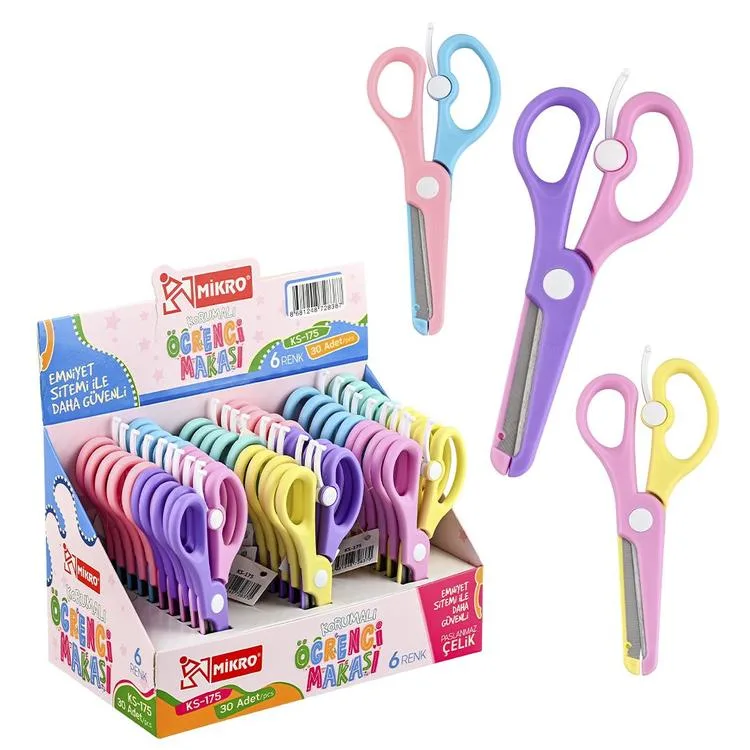 MİKRO KS175 KORUMALI OKUL MAKASI (TEKLİ)