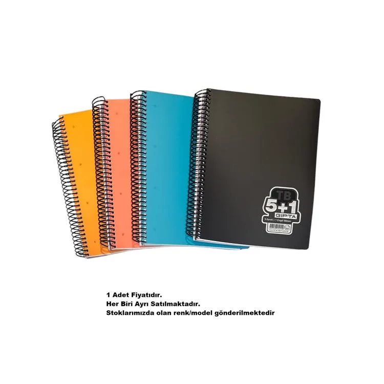 GIPTA TB SPİRALLİ SEPARATÖRLÜ PP. KAPAK A4 240 YP. 5+1 DEFTER 2202 - TEKLİ