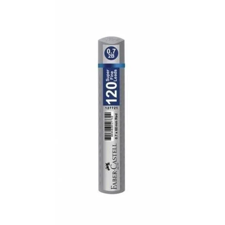 FABER CASTELL 120'Lİ MİN 0.7 2B 60mm UÇ GÜMÜŞ TÜP