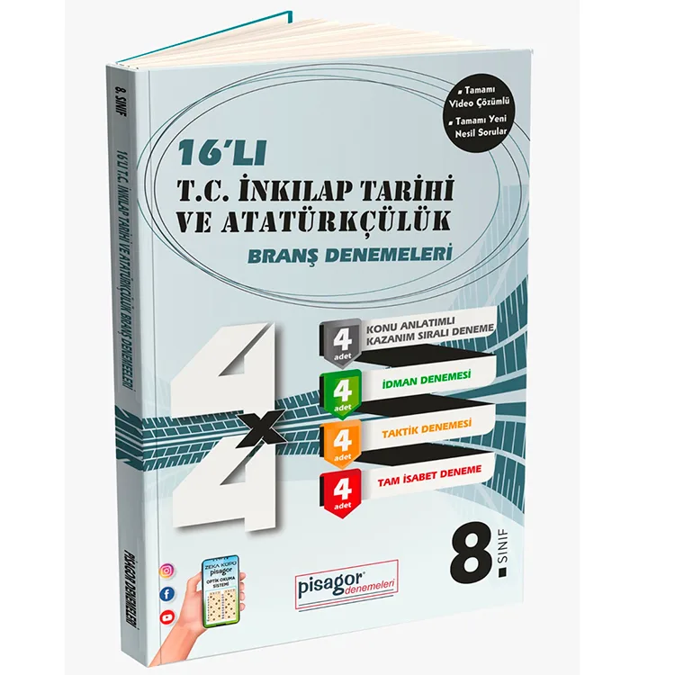 ZEKA KÜPÜ 8. SINIF PİSAGOR 16'LI T.C İNKILAP TARİHİ VE ATATÜRKÇÜLÜK BRANŞ DENEMELERİ