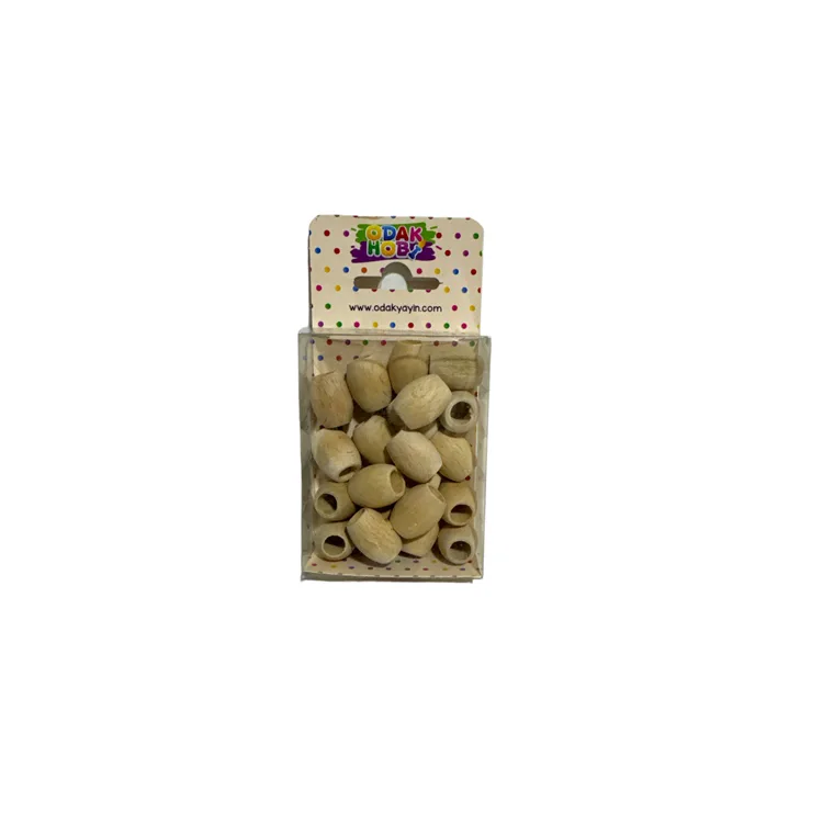ODAK HOBİ OVAL NATUREL TAHTA BONCUK 15mm.