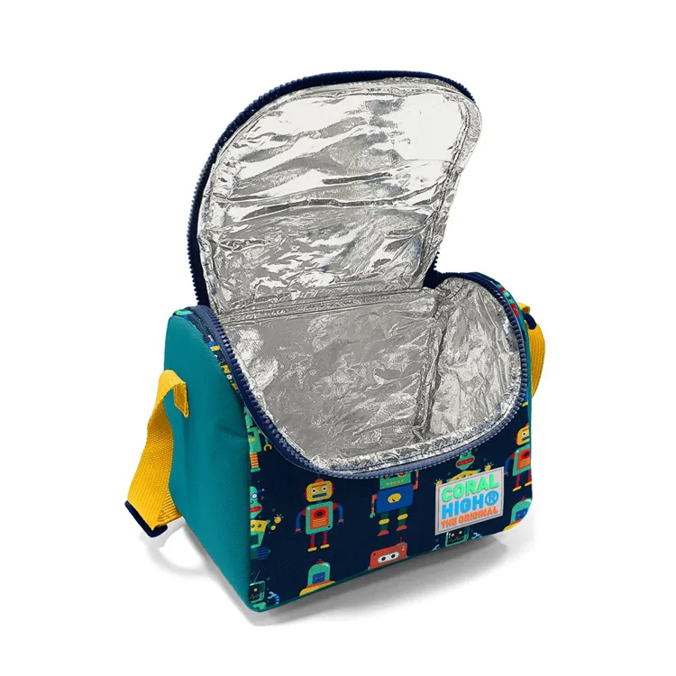 CORAL HIGH 11810 KIDS LACİVERT ÇİVİT ROBOT DESENLİ THERMO BESLENME ÇANTASI
