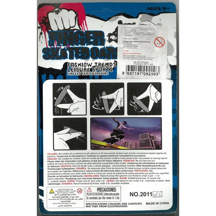 KIZILKAYA SP4681 (2011-A6) MİNİ PARMAK KAYKAY 2'LI 1 SET 9+