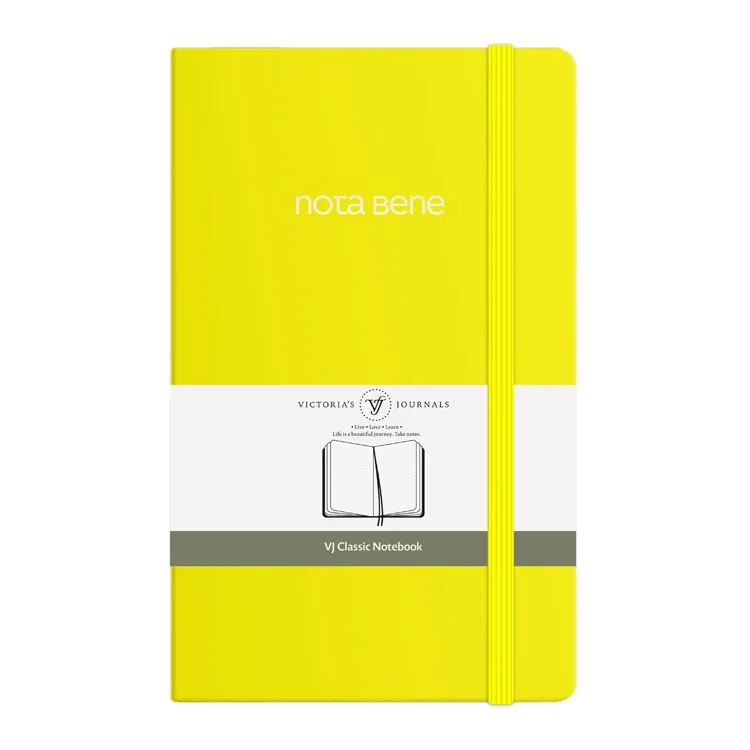 VICTORIA'S JOURNALS NOTE BENE 9225 CLASSIC NOTEBOOK SERT KAPAK 13x21cm 70gr.400 SYF. ÇİZGİLİ DEFTER SARI