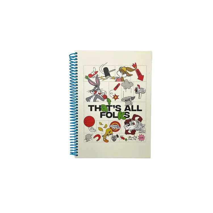 SPACE LICENSE YPK-382348 LOONEY TUNES 17 X 24 THAT'S ALL FOLKS SPİRALLİ SERT KAPAK 96 YP KARELİ DEFTER