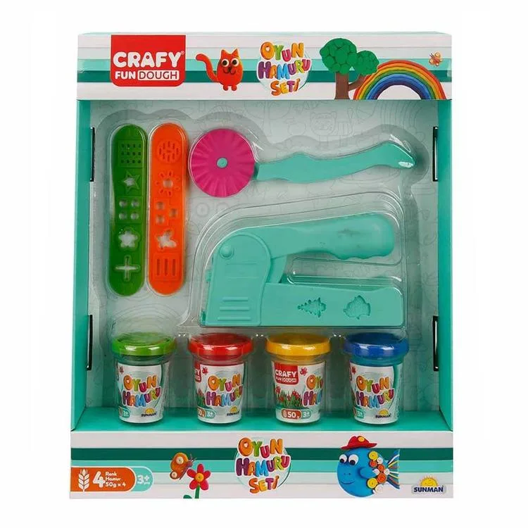 SUNMAN S00030992 CRAFY 4X50 GR OYUN HAMURU TASARIM SETİ 3+