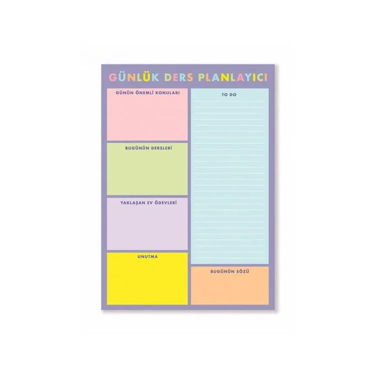 DEFFTER FABOOKS A5 BLOKNOT GÜNLÜK DERS PLANLAYICI (PLANNER)