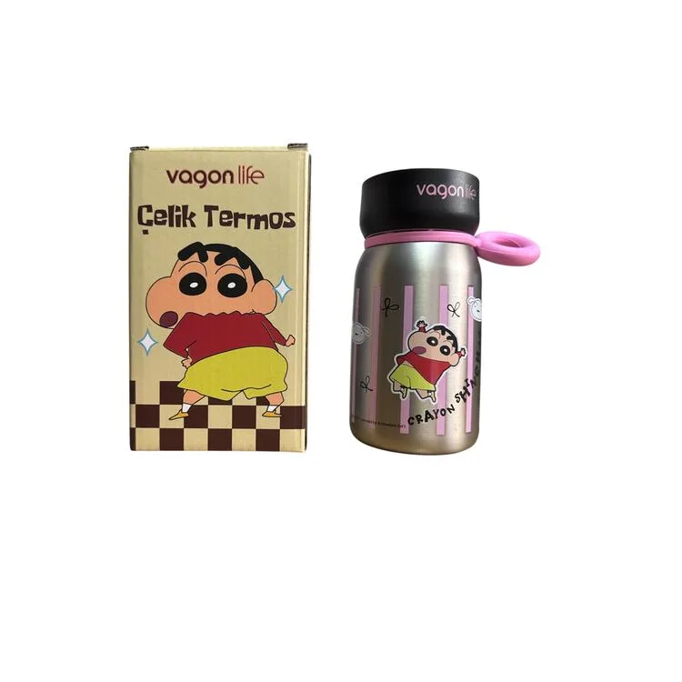 VAGONLİFE PASLANMAZ ÇELİK PİPETSİZ KULLANIM MATARA/TERMOS VGN10131 310ML DESENLİ SİYAH