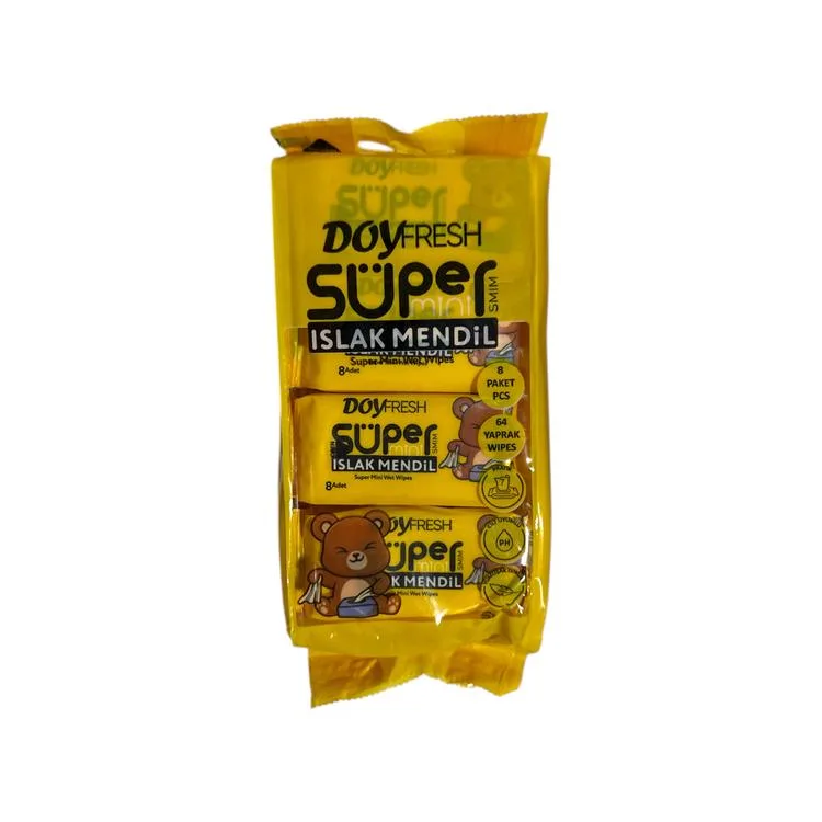 DOYFRESH DF100-05 SÜDOR SÜPER MİNİ CEP TİPİ ISLAK MENDİL PAKET 8'Lİ (1 PAKET)