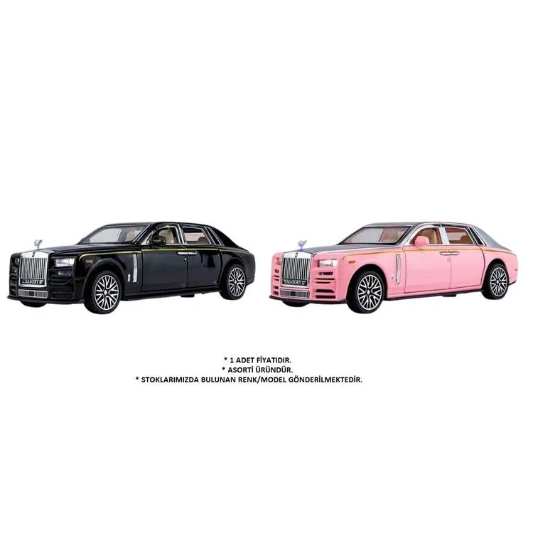 VARDEM A3214 ALLOY CAR ÇEK BIRAK IŞIKLI VE SESLİ AÇILABİLİR KAPI 1:32 MODEL ROLLS ROYCE KUTULU 6+ TEKLİ