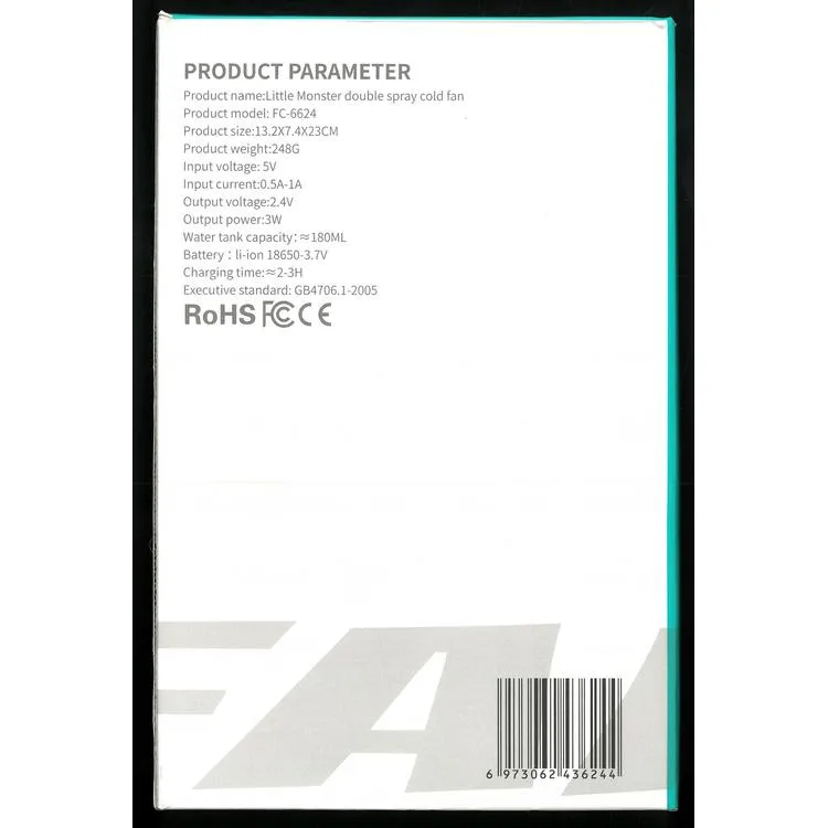 FANIX FNX-6624 MASAÜSTÜ ŞARJLI USB BUHARLI TİLKİ MODEL SOĞUTUCU FAN - TEKLİ