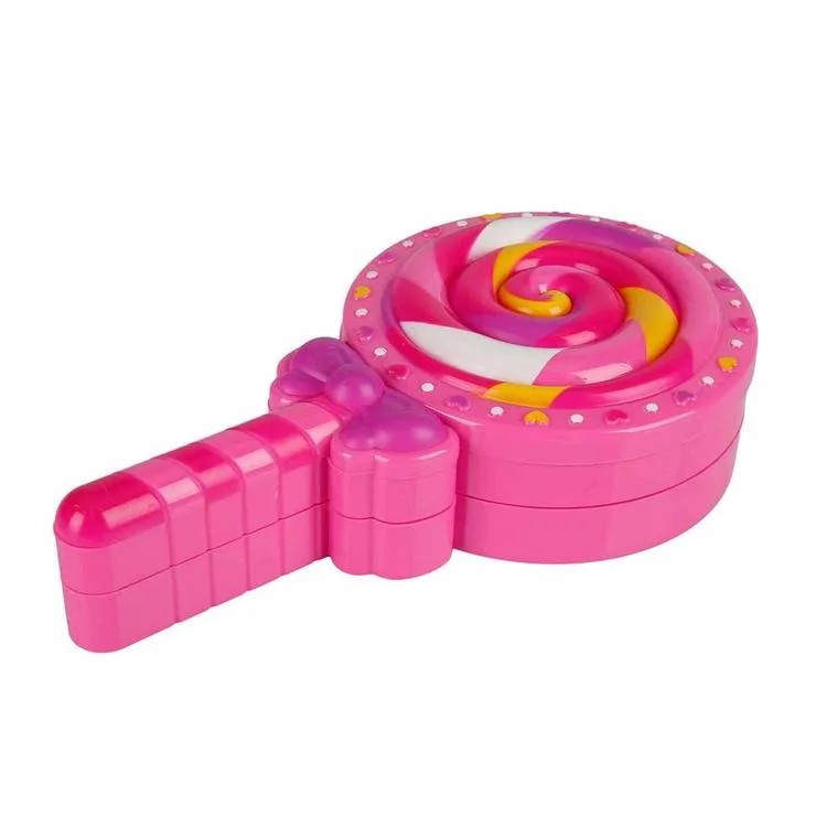 SUNMAN 10381 PRETTY PINKY LOLİPOP ŞEKİLLİ MAKYAJ GÜZELLİK SETİ 2 KATLI - 10214