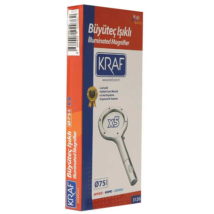 KRAF IŞIKLI BÜYÜTEÇ 75mm 5x 312G