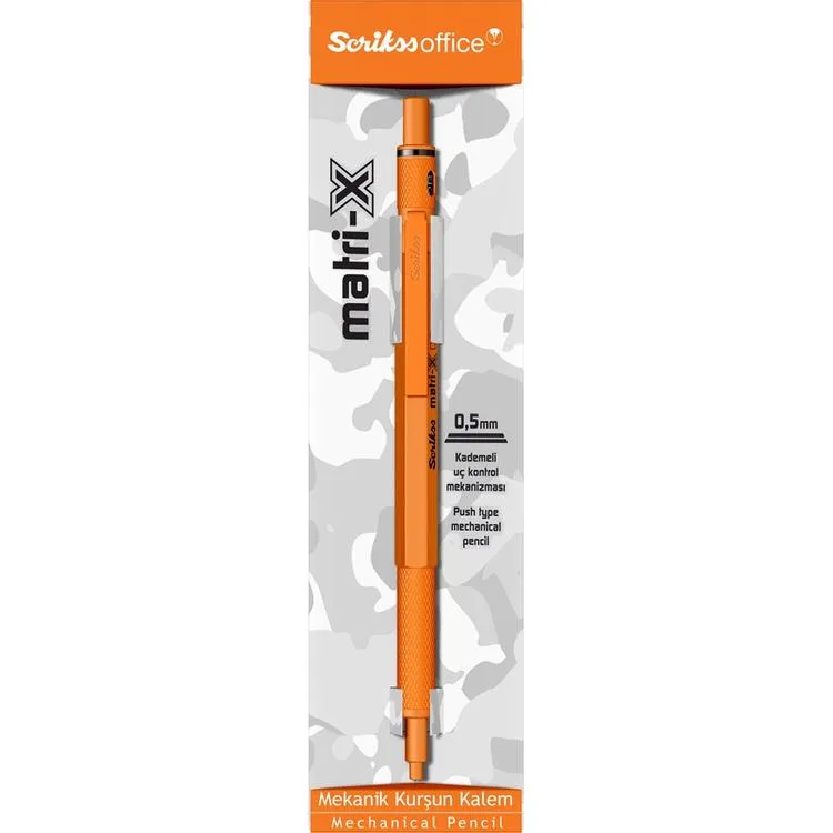 SCRIKSS MATRI-X VERSATİL KALEM 0.5 ŞEFFAF AMBALAJ NEON TURUNCU