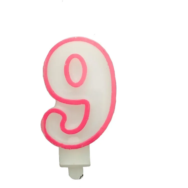 TEKNOPOİNT MUM RAKAM PEMBE 9