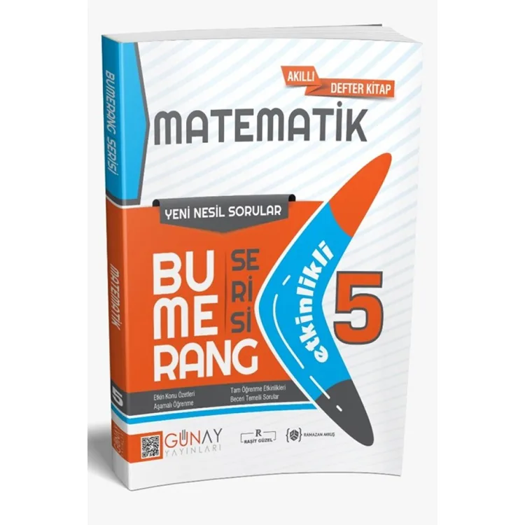 GÜNAY 5. SINIF BUMERANG ETKİNLİKLİ MATEMATİK AKILLI DEFTER KİTAP SORU BANKASI