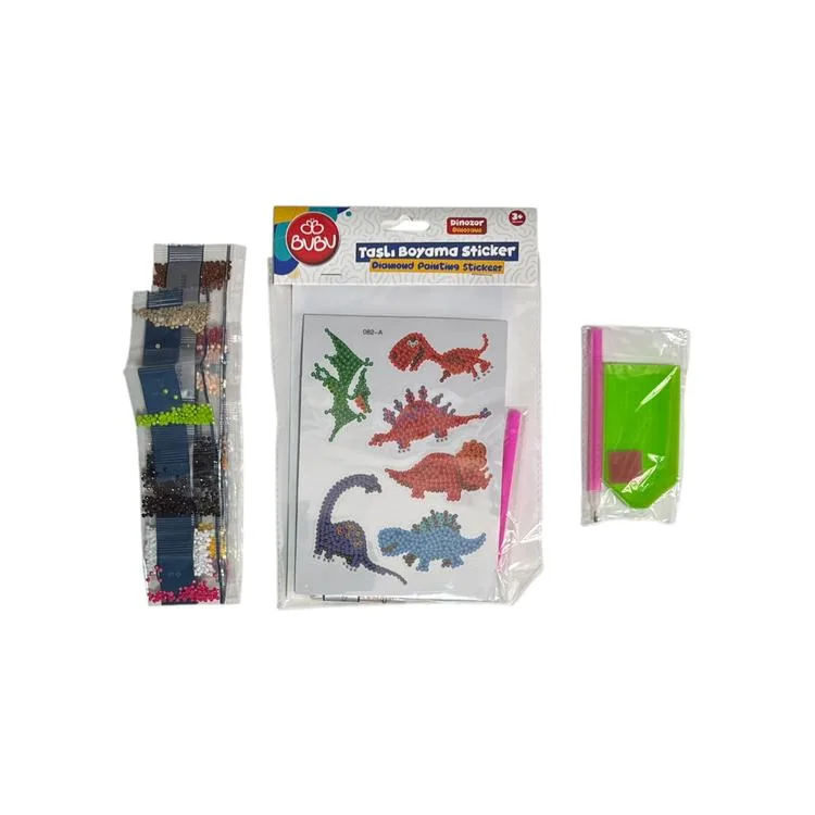 BU-BU AC0018 TAŞLI BOYAMA STICKER SETİ DİNOZOR DESENLİ 3+