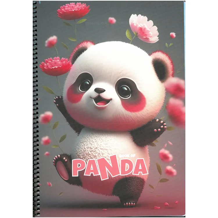 GIPTA PANDA SPİRALLİ KARTON KAPAK A4 80YP. KARELİ DEFTER