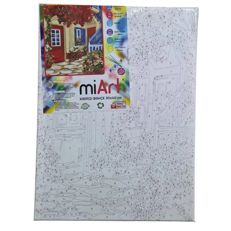 MİART MSB30425 30X40 SAYILARLA BOYAMA TUVAL - KIRMIZI BAHÇE
