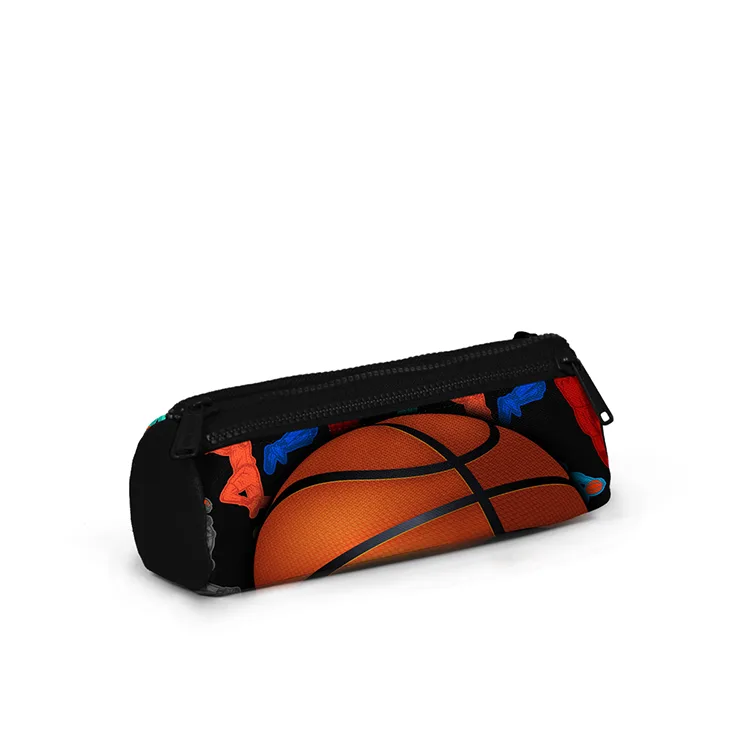 CORAL HIGH 22321 ÜÇ BÖLMELİ BASKETBOL TOPU DESENLİ KALEM ÇANTASI SİYAH