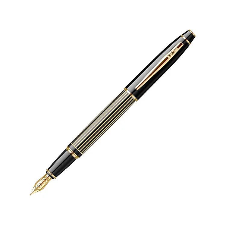 SCRIKSS 35L DOLMAKALEM ÇİZGİ DESENLİ SİYAH ALTIN LÜKS KUTU