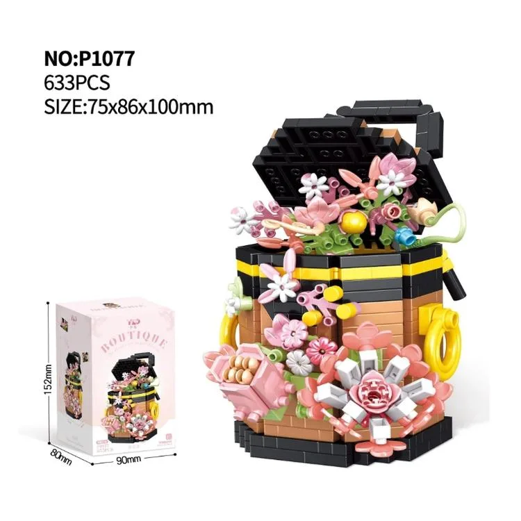 VAGONLIFE PANLOS YKO P1077 ÇANTA ÇİÇEK BUKETİ 633 PARÇA BLOCK OYUNCAK 6+