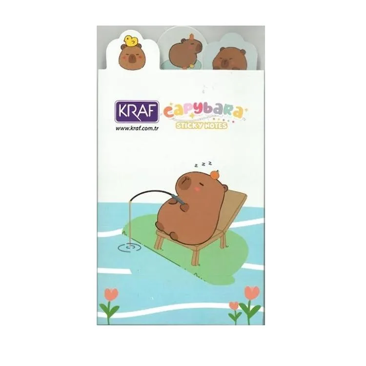 KRAF 2222-CB CAPYBARA 8 X 20YP YAPIŞKANLI NOT KAĞIDI SET - TEKLİ