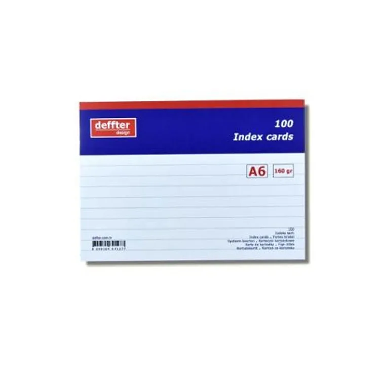 DEFFTER INDEX KARTI A6 BEYAZ ÇİZGİLİ