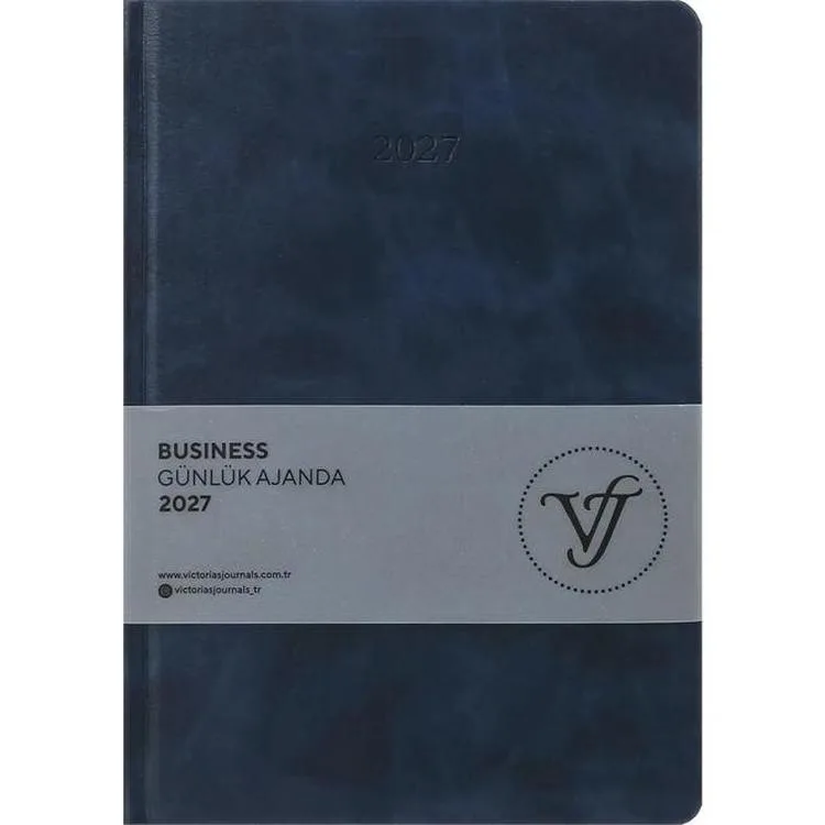 VICTORIA'S JOURNALS 226-2373 17x24 cm BUSINESS 416 SAYFA AYRAÇ KESİMLİ SAYFALAR GÜNLÜK AJANDA - LACİVERT