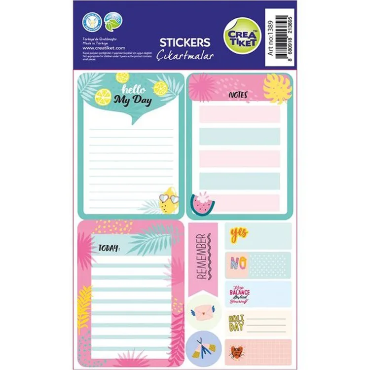 CREA ETİKET - 1389 PLANLAYICI ETİKET SUMMER