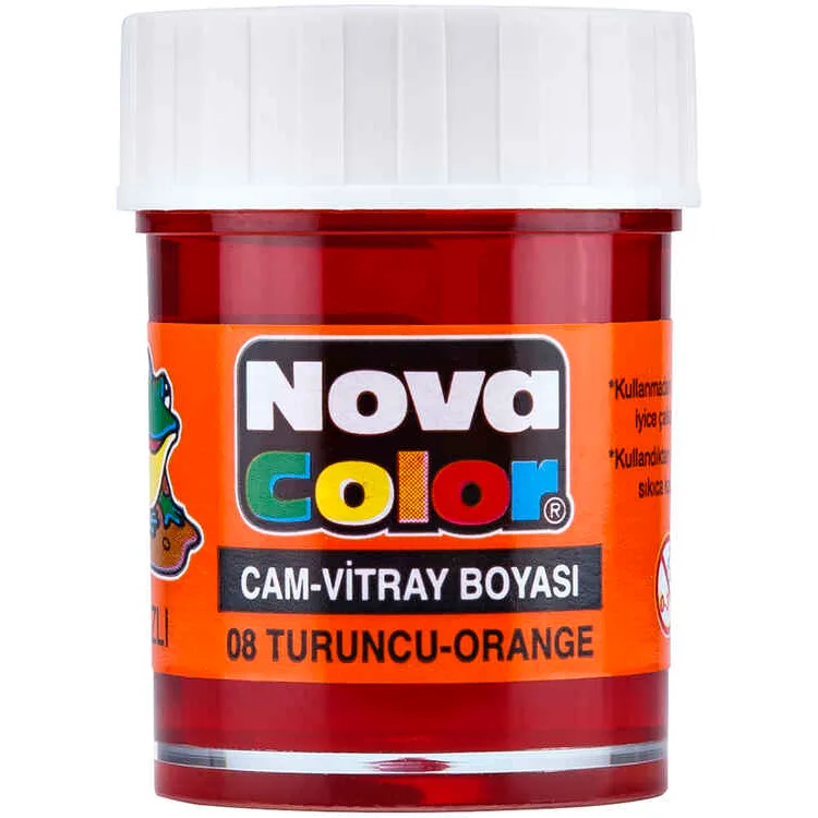 NOVA COLOR TURUNCU 30 CC ŞİŞE SU BAZLI CAM BOYASI