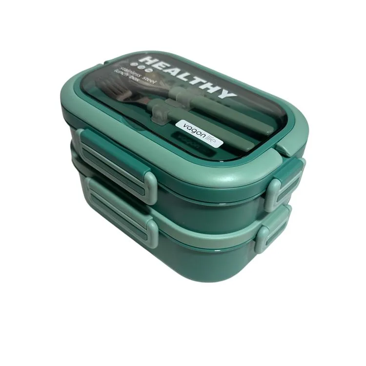 VAGONLİFE ÇELİK YEMEK KABI 2 KATLI LUNCH BOX 1330ml - VGN6715 GREEN