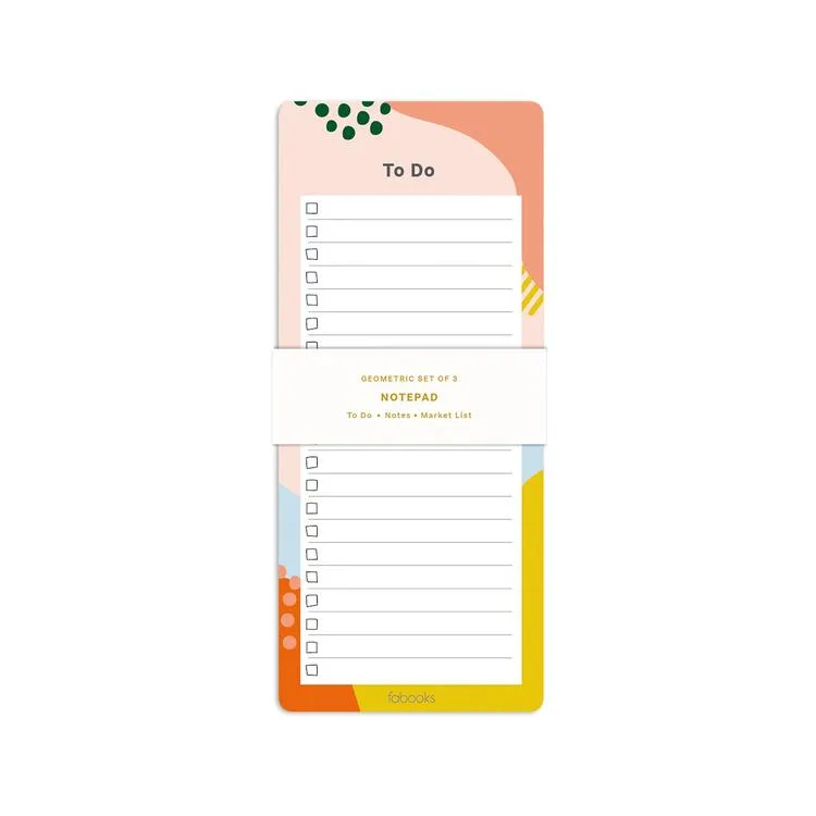 DEFFTER BLOKNOT TO DO - NOTES LIST - YAPILACAKLAR LİSTESİ 20x8.5cm - GEOMETRİK
