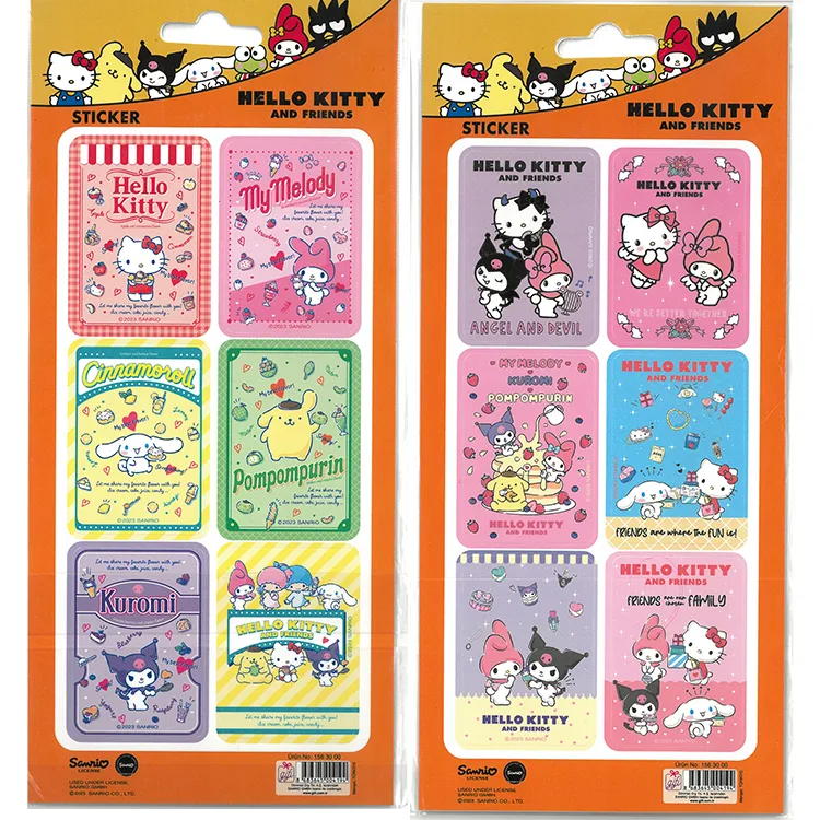 HELLO KİTTY/KUROMİ KAĞIT STİCKER 2'Lİ SET