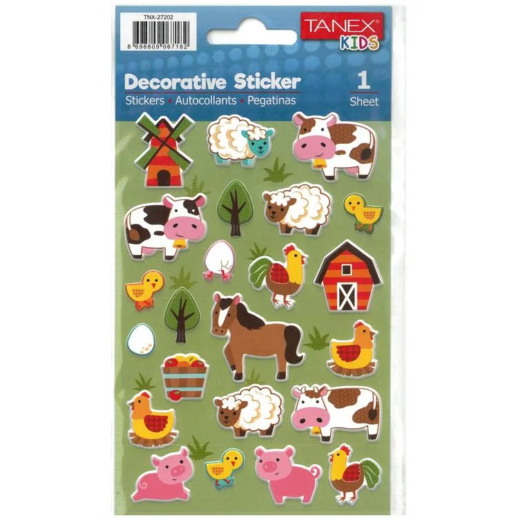 TANEX KIDS TNX-27202 DEKORATİF ETİKETLER - PUFFY ÇİFTLİK SERİSİ STICKER